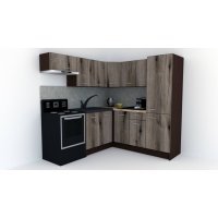 Bucatarie de Colt GENA NEW 10 DR. 190-200, Fara Corp de Cuptor, Wenge / Decor K366